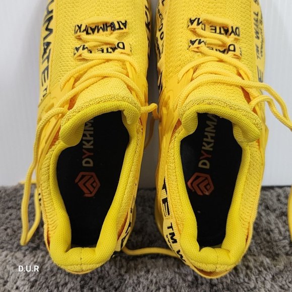 DYKHMATE Shoes Men's Size 8 Yellow Running Fitness Lace Up Walking Sneaker - Picture 7 of 10